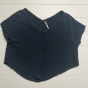 Free People Women's Oversized Summer Romance Short Sleeve Sweater S Knit Vneck